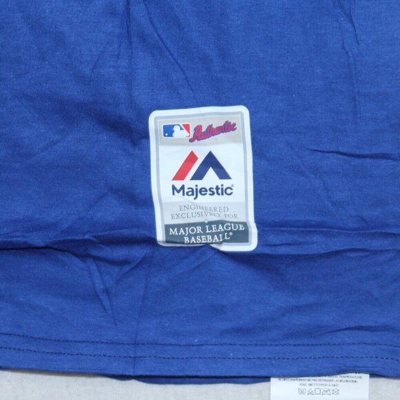 Majestic Men Blue Tee Shirt Chicago Cubs MLB Authentic Tripe Peak Size XL - Picture 4 of 10